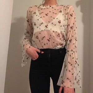 Sheer floral top